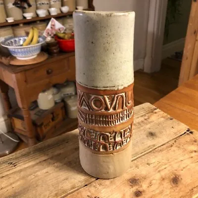 Buy Nice Vintage Heavy Stoneware Louis Hudson Studio Pottery Tall Cylinder Vase – • 24.99£