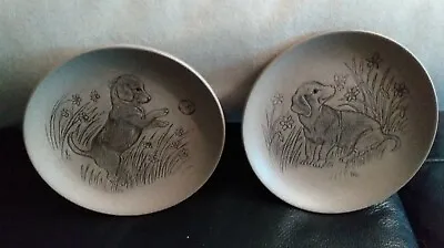 Buy TWO Vintage Poole Pottery Stoneware Collectors Plate's Of Dogs • 5£