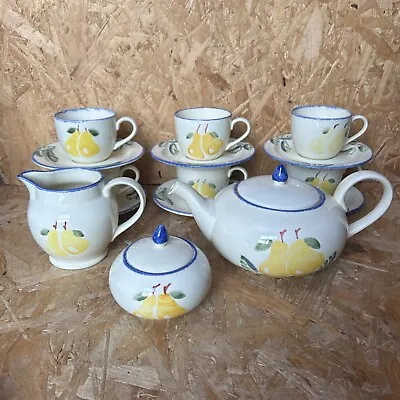 Buy Poole Pottery Dorset Fruits Pear Hand Painted Tea Set Teapot Cups Saucers Jug • 49.99£