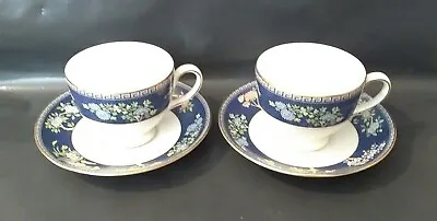 Buy Pair Of Wedgwood 'Blue Siam' Cups & Saucers | Bone China • 30£