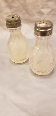 Buy Antique/vintage Crystal Glass  Salt And Pepper Shakers Set • 13.26£