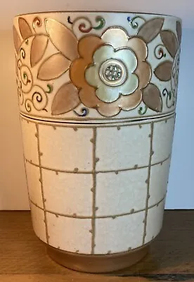 Buy Antique Bursley Ware - Charlotte Rhead - Flower Tube-Line Art Deco Pottery Vase • 24.99£