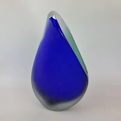 Buy Richard Glass Studio Glass Vase Signed Blue, Green & White 25.5cm High • 149£