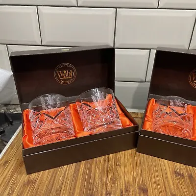 Buy Webb Lead Crystal Jubilee Whisky Glasses Boxed Two Boxes 4 Glasses • 26£