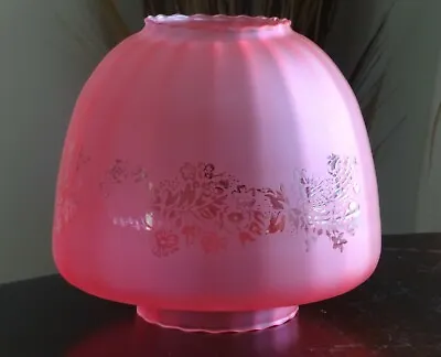Buy Victorian Style RED CRANBERRYGlass BEEHIVE Oil Lamp Shade With Floral Motif • 39.99£