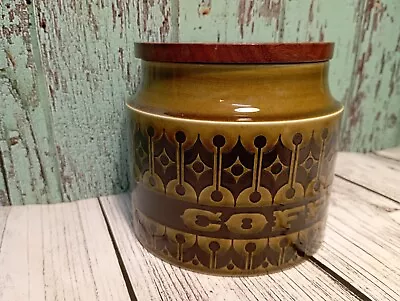 Buy Hornsea Heirloom Green Coffee Storage Jar 1972  Vintage Ceramic Kitchenalia Pot. • 22.80£