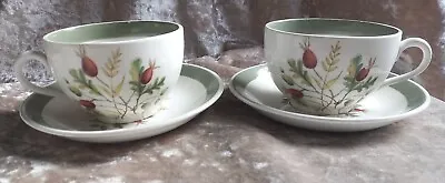 Buy 2 X Duos Alfred Meakin Greenwood Design Cups And Saucers Vintage Mid Century  • 10.50£