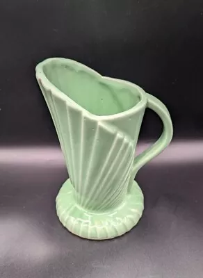 Buy VTG Seafoam Glazed Stoneware Art Deco Style Pottery 7 Inch Pitcher W/Handle  • 22.77£