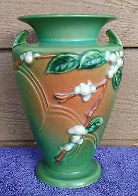 Buy Roseville Snowberry Vase IV2-8 (Perfect, No Damage) Vintage Art Deco Pottery • 74.66£