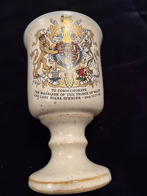 Buy Charles And Diana Commemorative Marriage Pottery Goblett • 0.99£