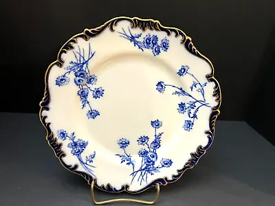 Buy Antique 19th C. Cauldon Ware Brown Westhead Moore Flow Blue Dinner Plate Cobalt • 56.79£