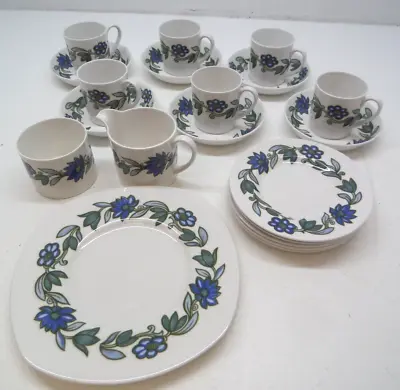 Buy Susie Cooper Art Nouveau C.2072 Blue Coffee Tea Set For Six • 35£