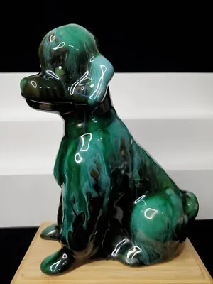 Buy  Vintage Redware Pottery Poodle Dog Green & Black Color Drip Glaze Minor Flaw  • 5.68£