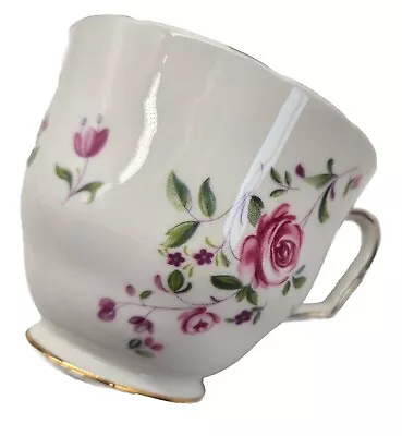Buy Vintage Crown Staffordshire England Fine Bone China Teacup Pink Purple Floral • 23.71£