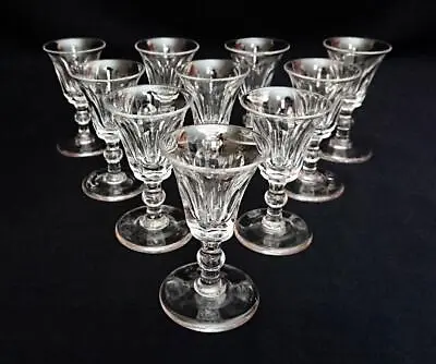 Buy Antique Early Victorian Glass Liquer/Spirit/Sherry Glasses Set Of 10 Circa 1840 • 124.99£