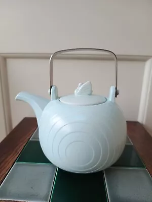 Buy Hornsea Pottery Concept Teapot Swan Lake Martin Hunt Art Deco Light Blue / Green • 25£