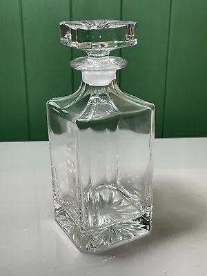 Buy Art Deco Style Crystal Glass Square Whiskey Decanter With Solid Square Stopper • 16.99£