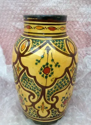 Buy Vintage Vase Large Moroccan Safi Hand Painted Fassi Pottery Vase Middle Eastern. • 28.99£