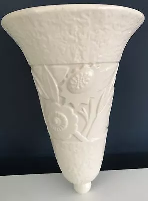 Buy Vintage Spode Velamour Art Deco Planter Vase Cream Glazed Floral Wall Pocket • 7.95£