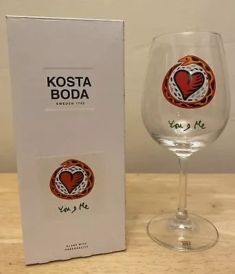 Buy Kosta Boda Crystal Wine Glass, Boxed Designer Ulrika Hydman-Vallien Friendship • 20£