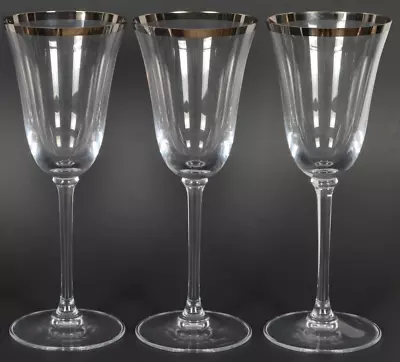 Buy VERA WANG Set Of 3 Wedgwood CLASSIC Wine Water Glasses PLATINUM RIM 9 1/8  • 52.13£