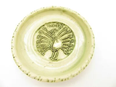 Buy BONCHURCH Handmade Pottery On The Isle Of Wight- Peacock Pin Plate 3.5  D • 9£
