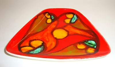 Buy Poole Pottery Trapezuim Shape 81 Orange Delphis Trinket Dish 15 X 14 Cms • 12.99£