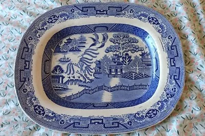 Buy Blue & White Stoneware Willow Deep Platter J.M.& CO • 30£