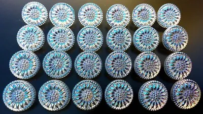 Buy 24 Czech Crystal Glass Buttons #B970 - 14 Mm Or 1/2  - IRIDESCENT!!!!!!!!!!!!!!! • 28.41£