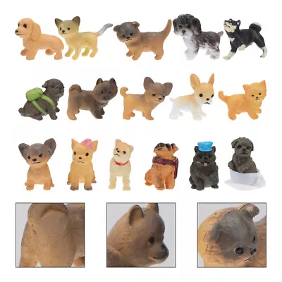Buy  16 Pcs Decorative Models Mini Animal Figurines Puppy Ornaments Computer • 14.39£