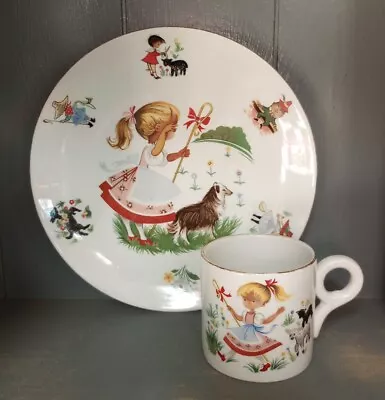 Buy Vintage Little Bo Peep Child's Plate & Cup Burleigh Ware England Nursery Rhymes  • 56.92£