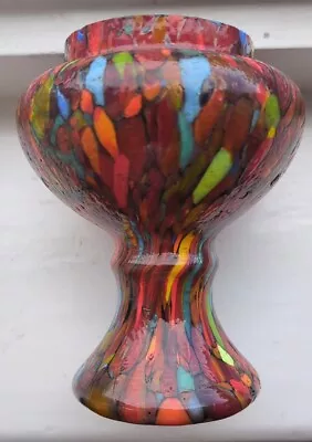 Buy Vintage Czech / Bohemian Multicoloured KraliK Spatter Glass Vase 11.5cm 4 1/2  • 22£