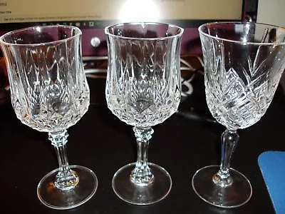 Buy Set Of 2 Vtg Cristal D'Arques Durand Longchamp Cut Crystal Wine Glass + 1  J23 • 5.76£