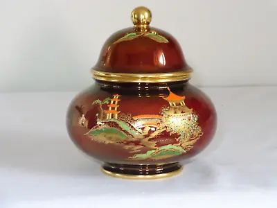 Buy Vintage Carlton Ware #2939/2 Rouge Royale Pagoda Small Cov'd Box / Ginger Jar • 37.79£