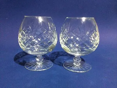 Buy Crystal Glass 2 X Hand Cut Brandy Glasses • 11.95£