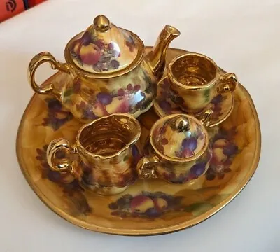 Buy Minature Tea Set C.1950's, Gilt Decoration, English Fine Bone China • 24.99£