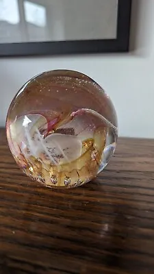 Buy Isle Of Wight Studio Glass Paperweight With Swirled Decoration • 15£