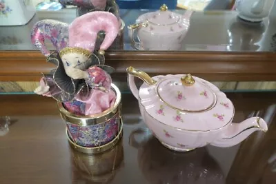 Buy VTG England Sadler Pink Chintz Teapot Roses Plus Harlequine Animated Music Drum • 146.82£