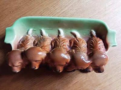 Buy Vintage Beswick Pottery 5 Spaniel Puppies Ashtray - Pipe Stand -Trinket Tray  • 2.99£