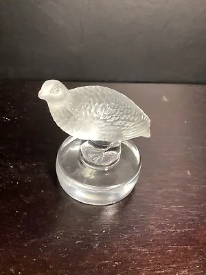 Buy Lalique France Crystal Quail Signed Frosted And Clear Base Paperweight 2.50”tall • 47.35£