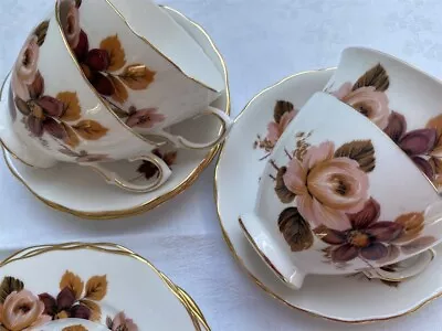 Buy Queen Anne Vintage Tea Set 5 X Trios Cup Saucer Plate Autumn • 9.99£