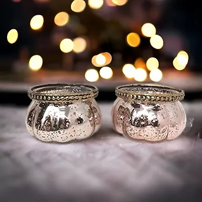 Buy Moroccan-Inspired Glass Tealight Candle Holders Elegant Pair For Ambient Decor • 19.95£