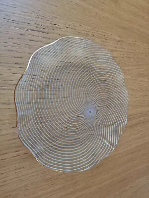 Buy Vintage Chance Brothers Swirl Pattern Fluted Rim Glass Cake Plate • 4£