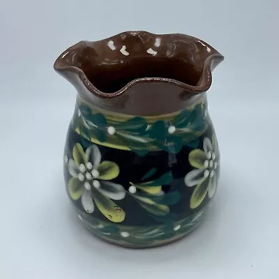 Buy Haseley Pottery Isle Of Wight Small Vase Retro Earth Ware Brown Green Flowers • 9.99£