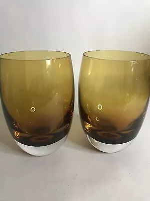 Buy Amber Tumblers Coloured O By Nude Heavy Lead Free Crystal Drinking Glasses • 22£