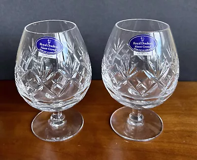 Buy Pair Of Royal Doulton Clear Crystal  Georgian  Brandy Glasses  • 30£