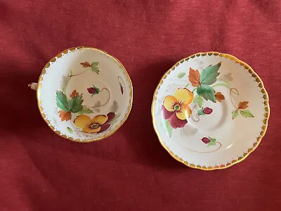 Buy Vintage Tuscan Fine English Bone China Colorful Pansy Pattern Tea Cup Saucer Set • 37.79£