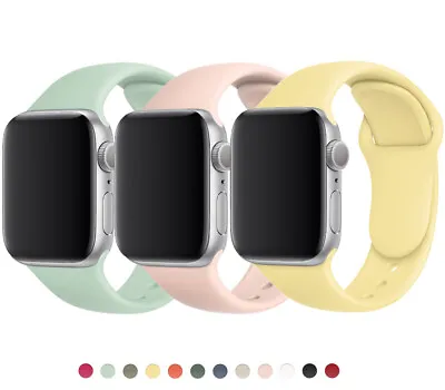 Buy For Apple Watch Silicone Band Strap Series 9 8 7 6 5 4 3 SE 38 40 41 42 44 45 Mm • 4.79£