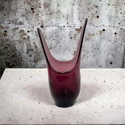 Buy Viking Mini Split Vase Amethyst Purple Epic - Vintage Retro Swung Glass MCM Rare • 94.84£