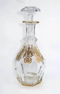Buy Baccarat Crystal Harcourt EMPIRE Gold Pattern Decanter & Stopper, 11 3/4  Tall • 1,278.75£